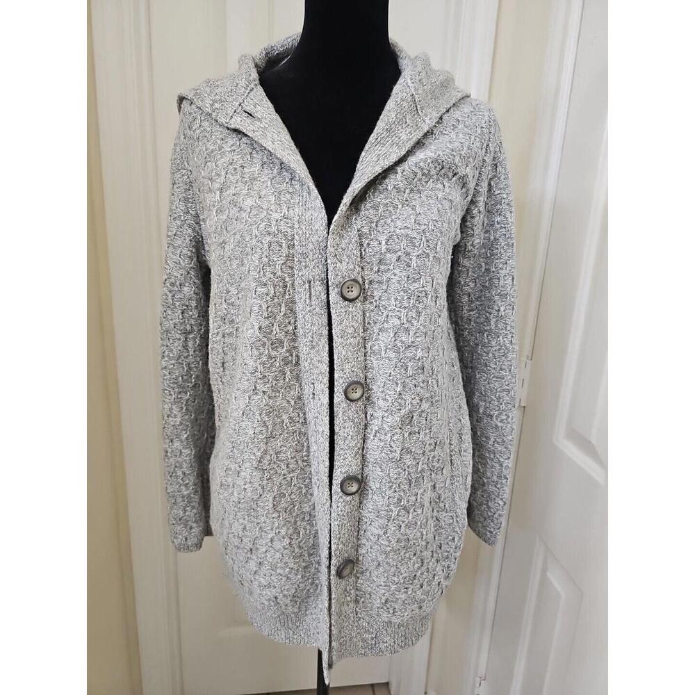 J. Jill Women's Wool‎ Blend Cardigan Small Light Gray Open Cardigan Long Sweater